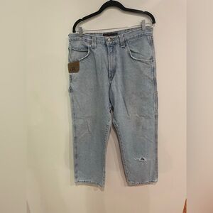 Wrangler Riggs Dura Shield Jeans Men's W33 x Light Blue Carpenter Workwear